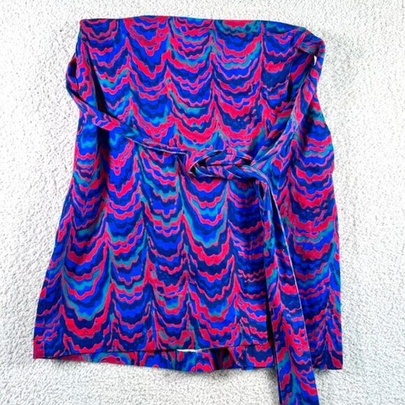 Anthropologie Porridge Iris Wrap Mini Skirt Spring Summer Pink Blue Size XS NWT - Picture 4 of 12